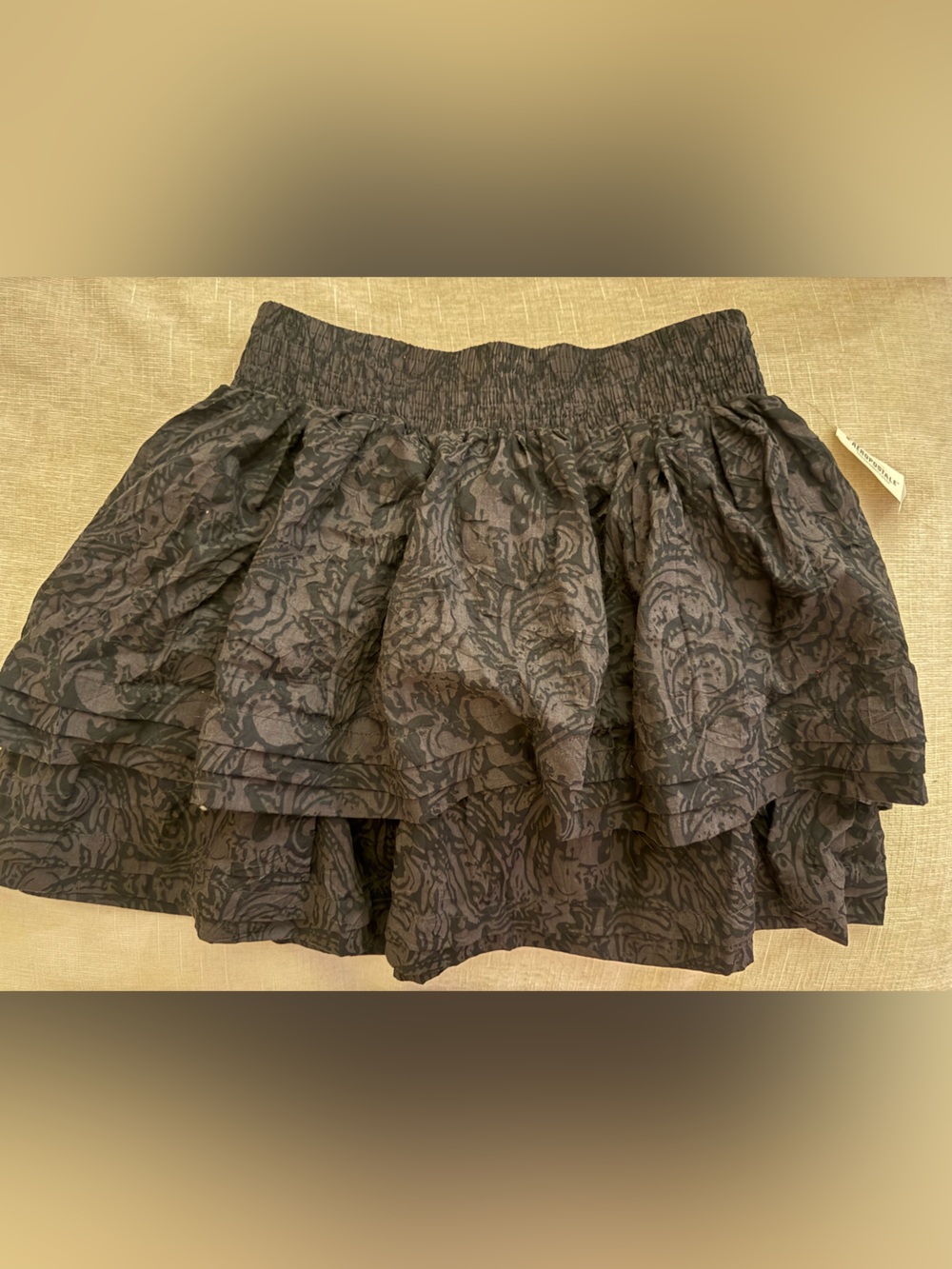 Aeropostale Black Floral-Print Tiered Skater Skirt